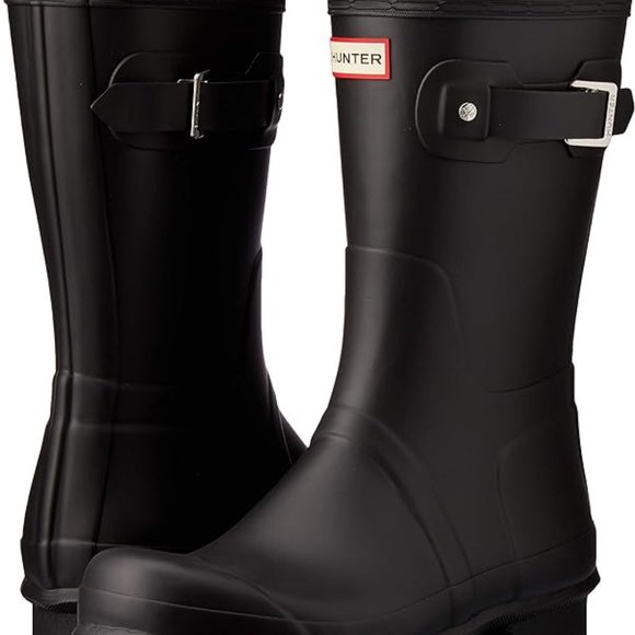 HUNTER MEN\'S ORIGINAL BLACK SHORT RAIN BOOTS main image 6
